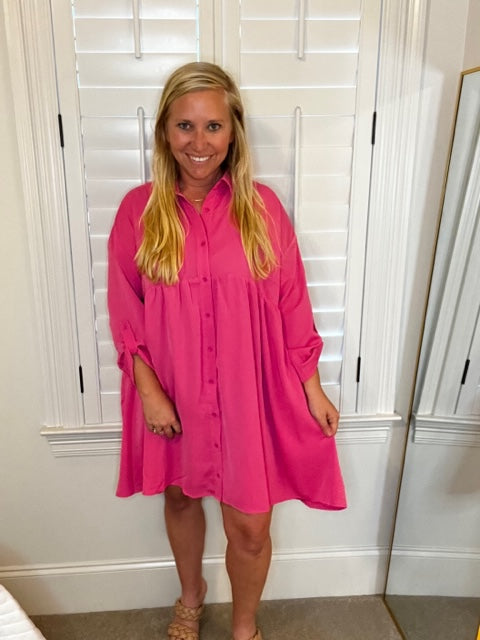 Long Sleeve Button Down Dress