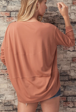 Load image into Gallery viewer, Boat Neck Drop Shoulder Long Sleeve Top
