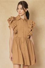 Load image into Gallery viewer, Collared Ruffle Mini Dress
