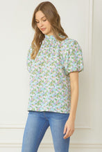 Load image into Gallery viewer, Floral Bubble Sleeve Blouse
