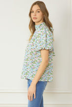 Load image into Gallery viewer, Floral Bubble Sleeve Blouse
