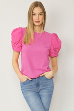 Load image into Gallery viewer, Ribbed Round Neck Puff Sleeve
