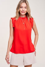 Load image into Gallery viewer, Sleeveless Top with Ruffle Detail
