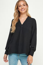 Load image into Gallery viewer, Vneck Blouse with Puff Sleeves
