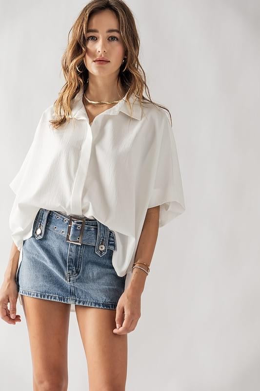 Relaxed Fit Short Sleeve Top