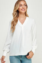 Load image into Gallery viewer, Vneck Blouse with Puff Sleeves
