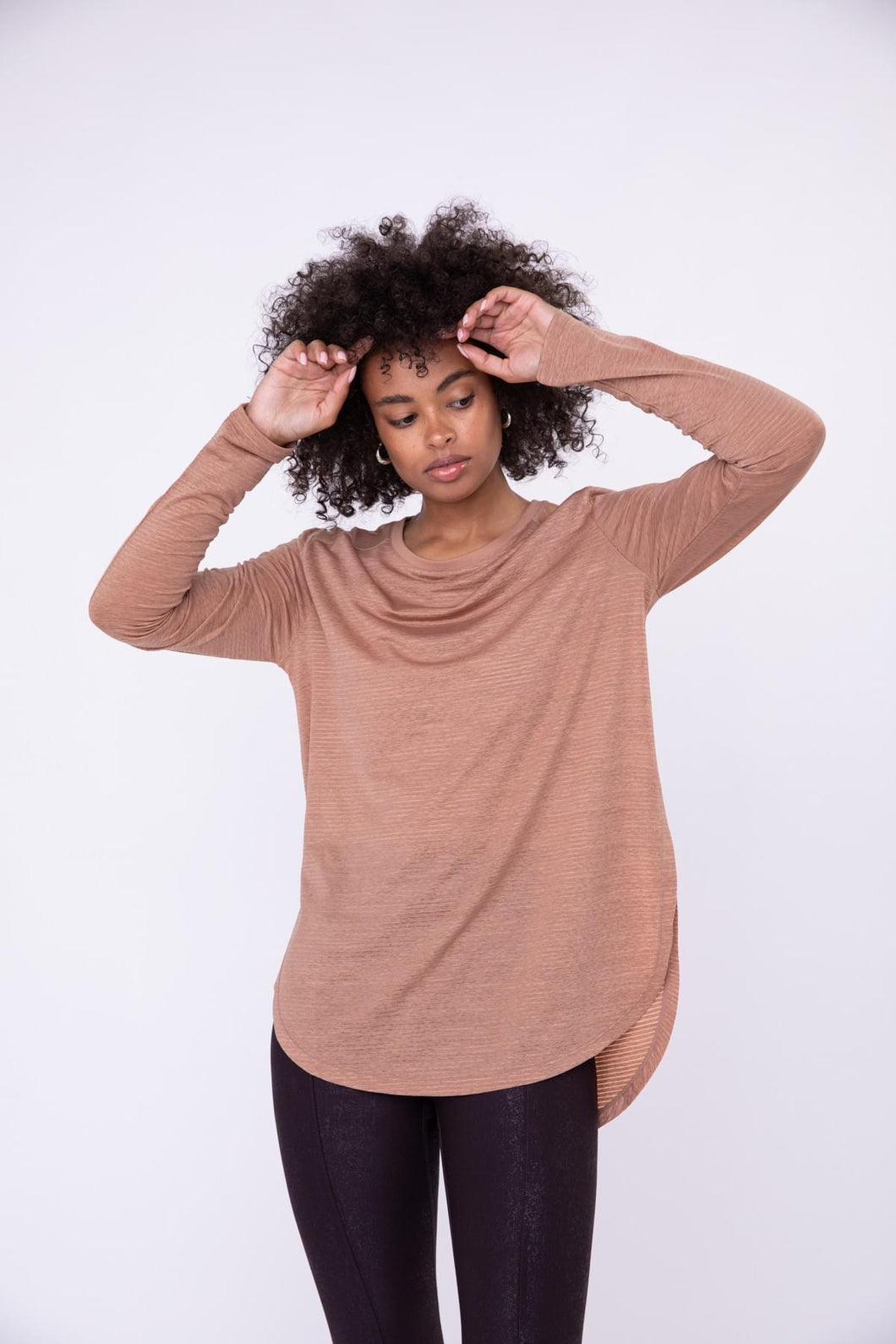 Ribbed Long Sleeve with Side Slits